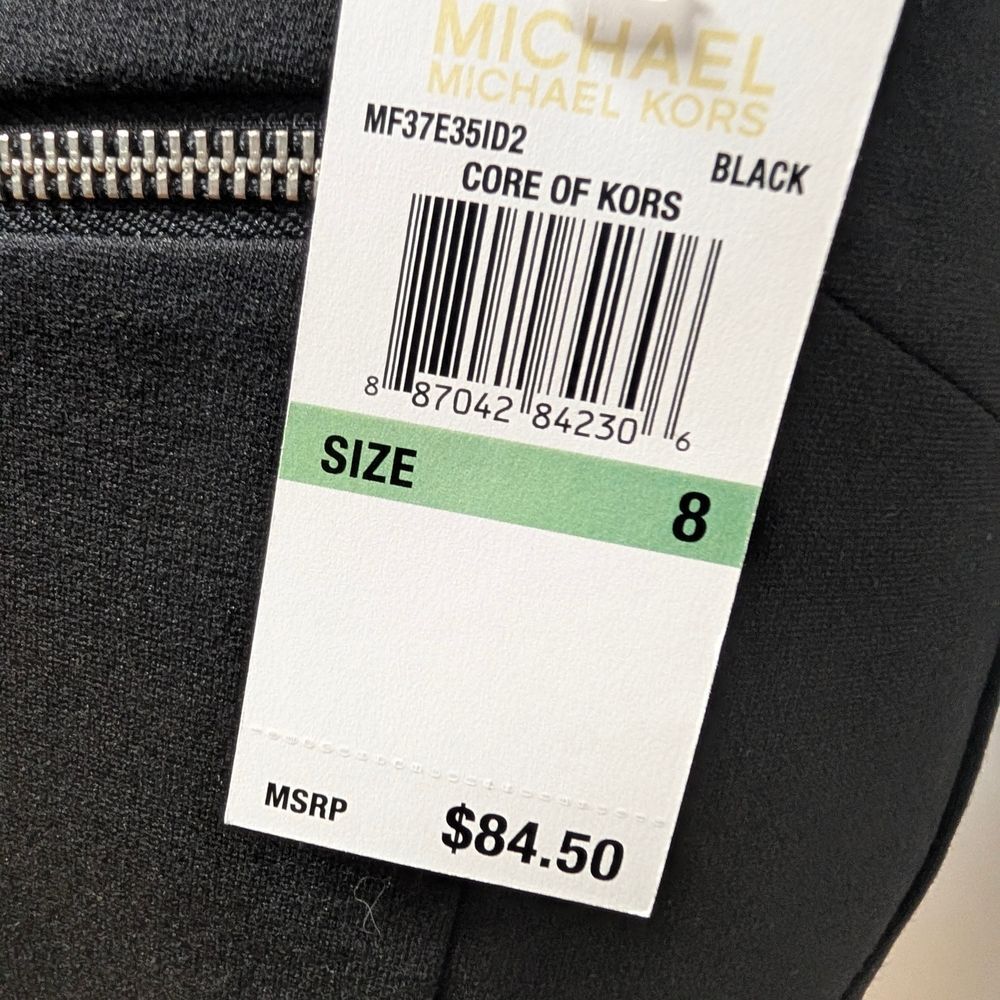 Michael Kors Black Midi Skirt with Zipper Accents Size 8 - Picture 3 of 7